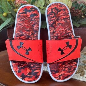 Brand New Under Armour Ignite Pro Slide Sandals Cushioned Memory Foam Neon